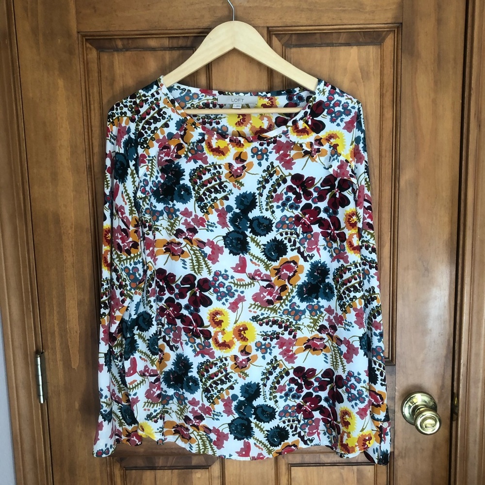 The Loft printed blouse, ruffle detail